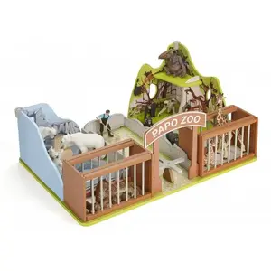 Papo-Le Zoo LA Vie Sauvage Zoobles Environnement en Bois, 60107, Multicolore, Taille Unique pas cher