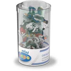 PAPO - Tube de 12 Mini Plus Figurines Chevaliers - Modèle MINI + - Intérieur - Mixte pas cher