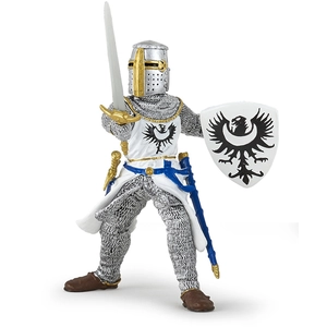 Figurine Chevalier Blanc à l'épée PAPO - Le Monde Médiéval - Pour Enfant dès 3 ans pas cher