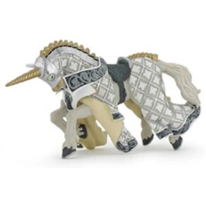Figurine Papo cheval du Maître des armes licorne argentée pas cher