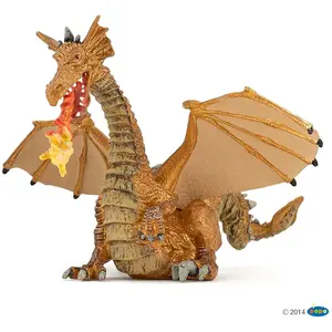 Figurine Dragon Or avec flamme - PAPO - LE MONDE ENCHANTE - Mixte - À partir de 3 ans