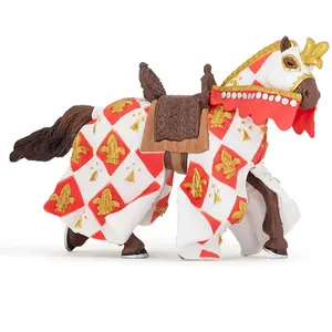 Figurine Cheval Blanc fleur de lys - PAPO - LE MONDE MEDIEVAL - Pour Enfant pas cher