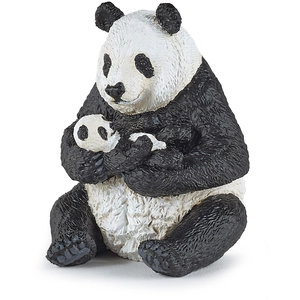 Figurine Papo Panda assis et son bébé pas cher