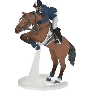 Figurine Cheval de saut d'obstacle et son cavalier de Papo pour enfants pas cher