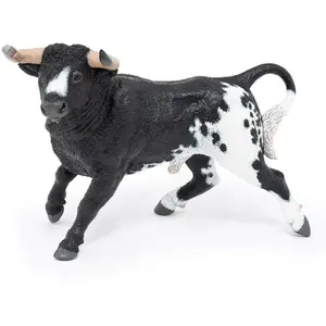 papo La Vie A La Ferme Taureau Espangol Noir Et Blanc pas cher