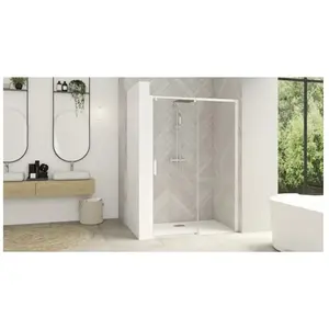 KINEDO Paroi de douche smart design c 117-130cm coulissant profilé blanc sans... pas cher