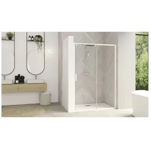 Comparateur de prix : Parois de douche smart design coulissant 157-170cm profilé blanc avec verre transparent - kinedo - pa9217btne