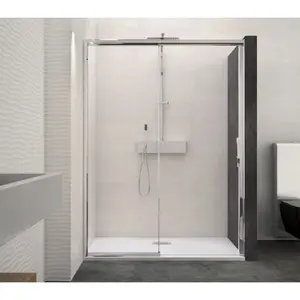 Comparateur de prix : Paroi de douche macao sans seuil 125-142cm blanc transparent côté gauc...