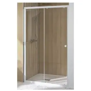 Porte coulissante supra iii c 120cm blanc verre transparent - kinedo -... pas cher