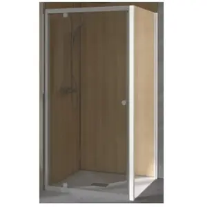 KINEDO Paroi de douche supra iii fixe 90cm profilé blanc avec verre transpare... pas cher
