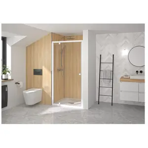 Comparateur de prix : Paroi douche porte pivotante supra p profilé blanc verre transparent 100cm Kinedo PA1523BTN