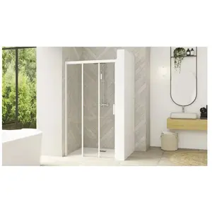 Comparateur de prix : KINEDO Paroi de douche SMART DESIGN 3V avec 3 volets 2 coulissants 120...