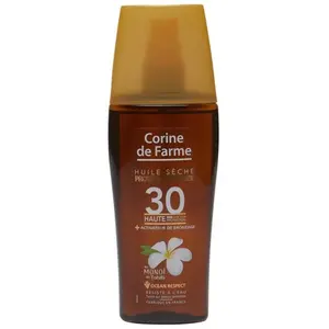 CORINE DE FARME Huile Sèche Protège & Bronze avec Activateur de Bronzage SPF 30 Haute Protection
