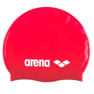 Bonnet de natation Arena Classic Silicone rouge blanc
