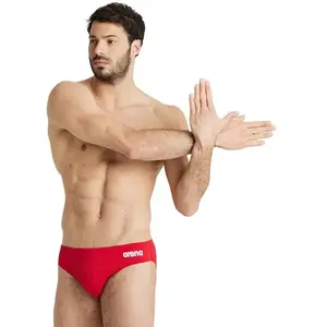 Comparateur de prix : arena Homme Men's Team Swim Briefs Solid Slip de bain, Red-white, 50 EU