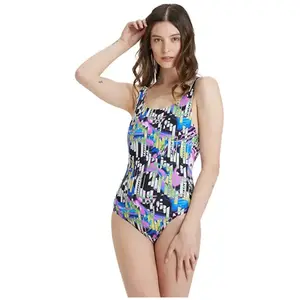 ARENA Women's Bodylift Swimsuit Carolina U Back Entier Femmes, Black Multi, 50 pas cher