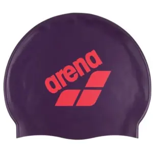Bonnet de bain arena big logo violet pas cher