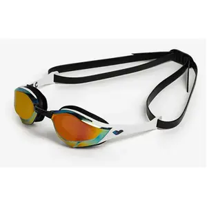Lunettes de natation arena cobra edge swipe verres miroirs jaune blanc noir