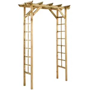 JARDIPOLYS Pergola double droite en bois pin 140 x 214,5 x 60 cm - PASSIFLORE pas cher