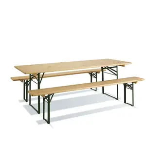 JARDIPOLYS Table de jardin pique-nique Brasserie - Bois - 8 personnes pas cher