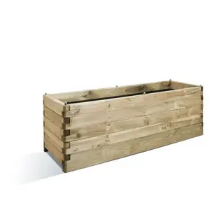 Comparateur de prix : JARDIPOLYS Bac à fleurs en bois OLEA 208 L - 150 x 50 x H50 cm - Cerland