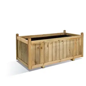 Comparateur de prix : Jardipolys - Bac à fleurs en bois vendome 220 l -120 x 60 x H50 cm