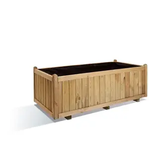 Comparateur de prix : JARDIPOLYS Jardinière-bac à fleurs rectangle 312L en bois de pin 140x60x50cm