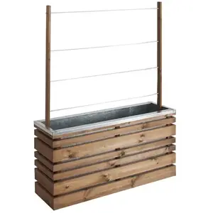 Jardipolys - Bac à fleurs 110 litres Lign Z avec treillis
