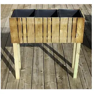 Comparateur de prix : JARDIPOLYS - Carré potager surélevé 39 L en pin FSC 79 x 29 x 79 cm Vertikal