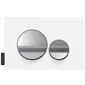Comparateur de prix : Jacob Delafon Plaque de commande, double touches rondes Chrome brillant/Blanc mat