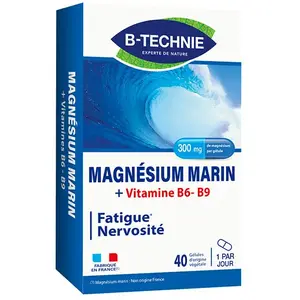 Comparateur de prix : Biotechnie Magnesium Marin B6 B9 - 40 Gelules Biotechnie