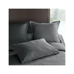 Taie d'oreiller percale Méline 2 LABELIS SIM - Gris Ardoise - 50 x 70 cmVendu parcarrefour