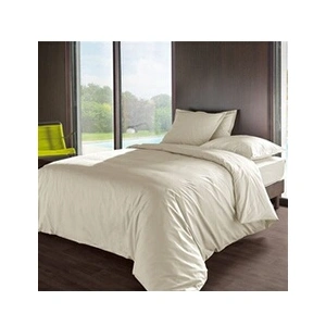 Vent du sud Housse de couette percale Méline 2 LABELISSIM - Ivoire - 240 x 220 cm pas cher