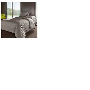 Labellism' Housse de couette percale Méline 2 LABELISSIM - Gris Cendre - 200 x 20... pas cher