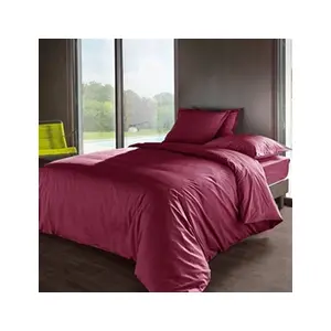 Vent Du Sud - Housse de couette coton 80 fils 140 x 200 cm - Aubergine pas cher