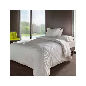 Housse de couette percale Méline 2 LABELISSIM - Blanc - 140 x 200 cm pas cher