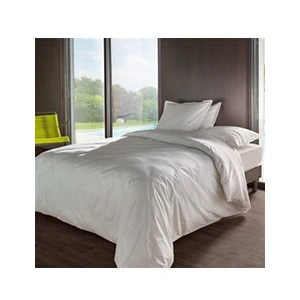Housse de couette percale Méline 2 LABELISSIM - Blanc - 260 x 240 cm