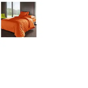 Housse de couette percale Méline 2 LABELISSIM - Orange Cuivré - 260 x ... pas cher