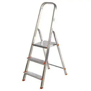 Comparateur de prix : WERKA PRO Escabeau - ALU - 3 marches - Plateforme large - Antidérapant - 150 kg