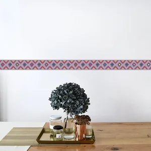 Plage Frise adhésive multicolore motif tribal, 10 cm x 300 cm - Décoration murale