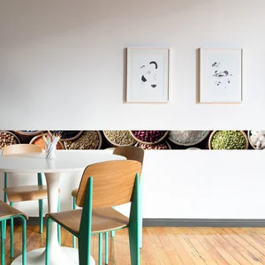 Plage Frise adhésive cuisine alimentaire 15x300cm, décorative avec photos alimentaires pas cher