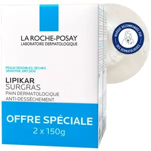 La Roche Posay Lipikar Pain Surgras Anti-Dessèchement Lot de 2 x 150g pas cher
