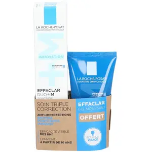 La Roche-Posay Effaclar Duo+M Soin Triple Correction + Gel Moussant pas cher