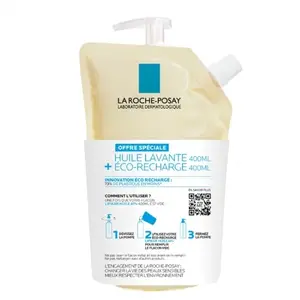 La Roche-Posay Lipikar Huile Lavante AP+ 400ml + Éco Recharge 400ml pas cher