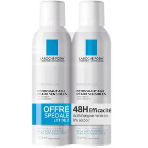 Comparateur de prix : La roche posay déodorant peaux sensibles 48h spray lot de 2 x 150ml