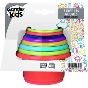 Jeux de société 8 pots empilables Wonderkids 13,5x9,5x12 cm pas cher