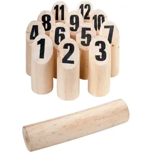 Comparateur de prix : WDK Partner Jeu de quilles Mölkky - Bois massif - Blanc - Pour enfant - Extérieur