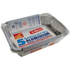 Comparateur de prix : Publi Embal - elbe - Barquette alu 2 l + couvercle x 5