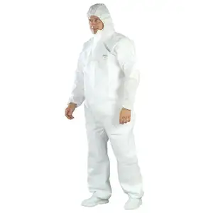 Coverguard Lot de 25 - Combinaison jetable avec capuche sms Blanc - sms l