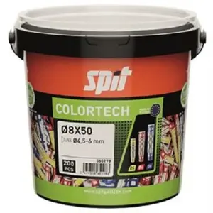 Comparateur de prix : Seau de 200 chevilles bi-matière COLORTECH 8x50 sans vis SPIT 565198